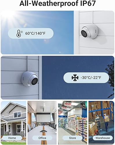 Miniatura 4 de ANNKE C500 - Paquete de 2 cámaras de seguridad IP de 5MP con audio, visión nocturna a color EXIR 2.0 de 100 pies, cámara PoE para exteriores con