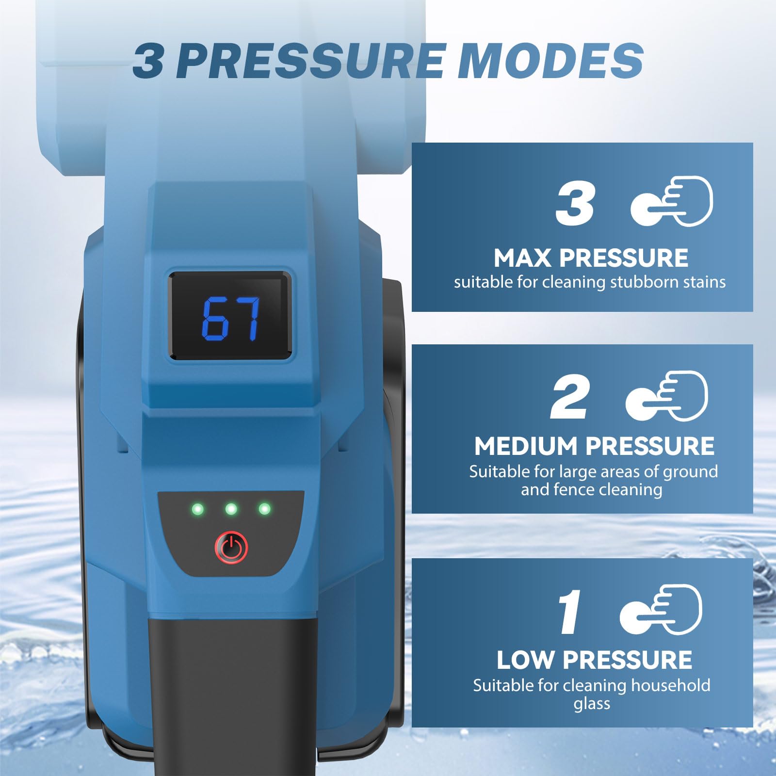 Nettoyeur haute pression sans fil, 120 bar, avec moteur sans brosse, buse multifonction, 6 en 1, buse rotative à 180°, 3 niveaux de réglage, tuyau de 5 m, chaudière filtrante, pour voitures, terrasses