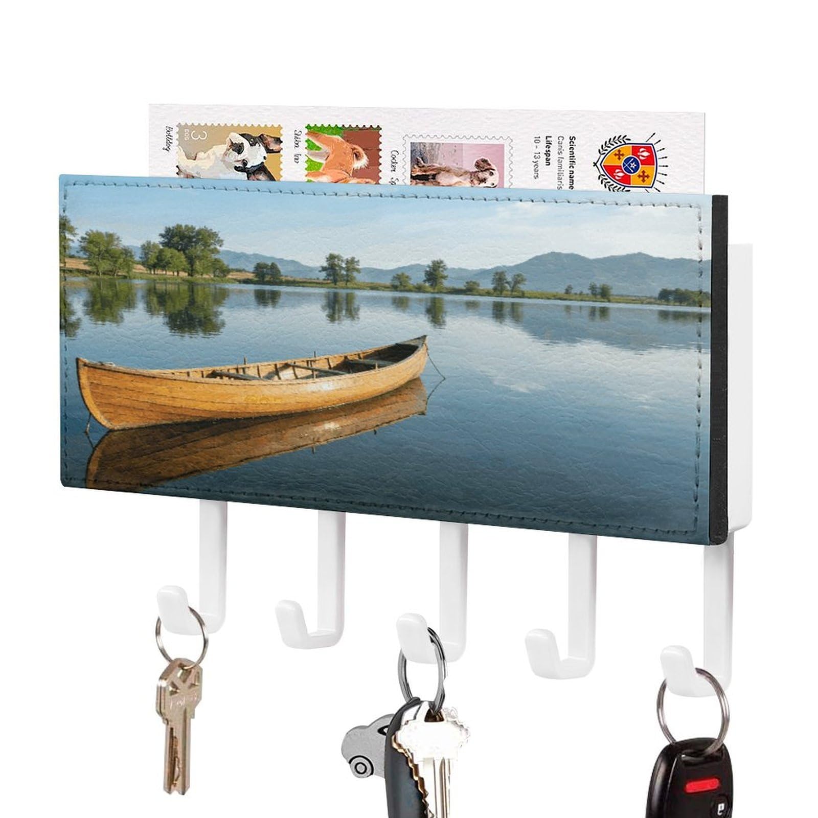 Colgador de llaves compacto adhesivo Canoe Lake para el pasillo del hogar