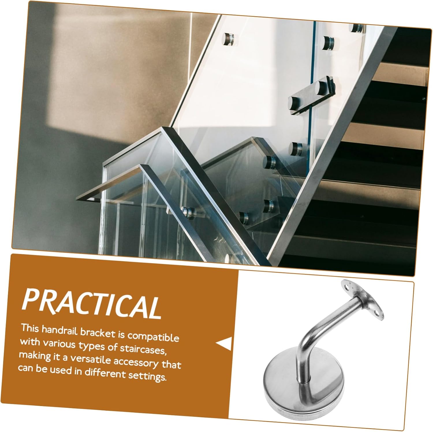 Handrail Bracket for Indoor Stairs Durable Stainless Steel Support Hardware Easy Installation Railing Bracket for Stairway Safety and Aesthetic Appeal