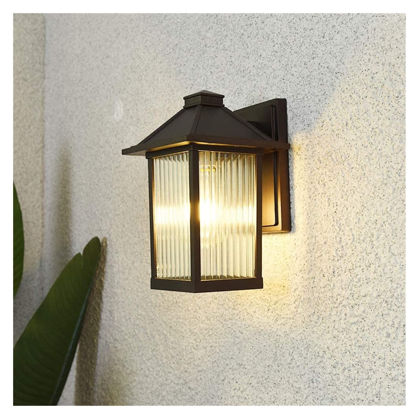 Applique Murale d'extérieur Noire avec Abat-Jour Transparent 33 cm pour Porche E27 Applique Murale pour Jardin, terrasse, Balcon Comfortable Anniversary