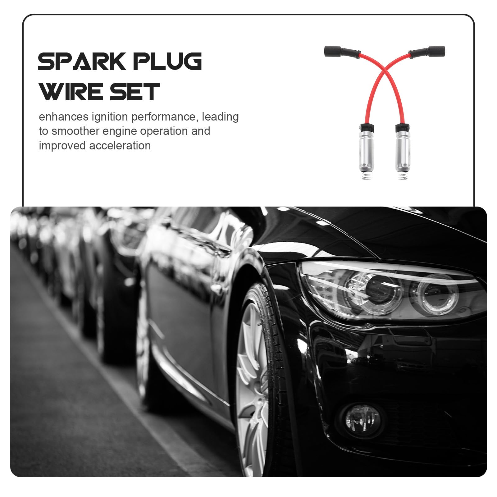 PACKOVE Juego de Cables de Bujías de Encendido para Motor de 8 Cilindros, 8 Piezas, Cables de Alta Temperatura Resistentes, Repuesto para Automóviles, Accesorios de Encendido de Alto