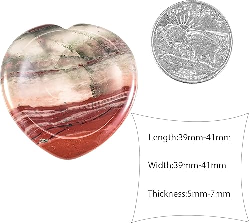 Miniatura 6 de SUNYIK Piedra natural tallada a mano para el pulgar, piedras pulidas en el bolsillo de la palma, cristal curativo para el día de San Valentín, en