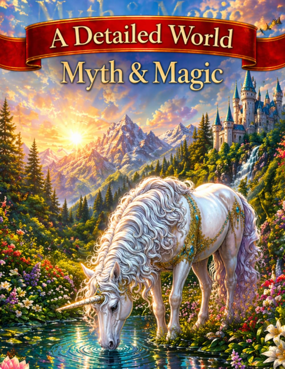 A Detailed World: Myth & Magic: An Intricate Fantasy Coloring Book