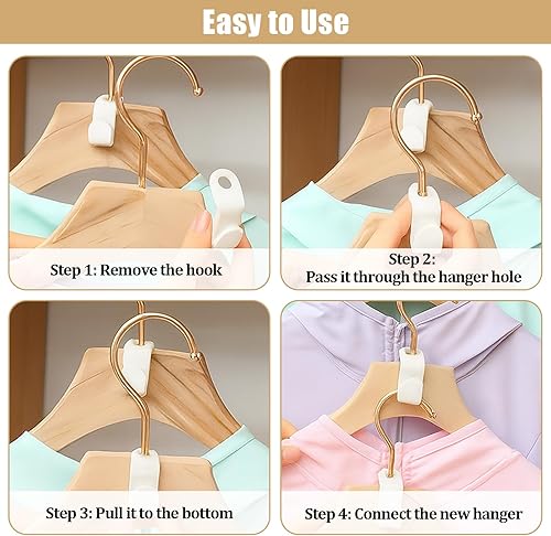 Miniatura 4 de Ganchos de conector de percha, 50 perchas que ahorran espacio para ropa, ganchos de conector de ropa, organizador de perchas ahorrador de espacio,