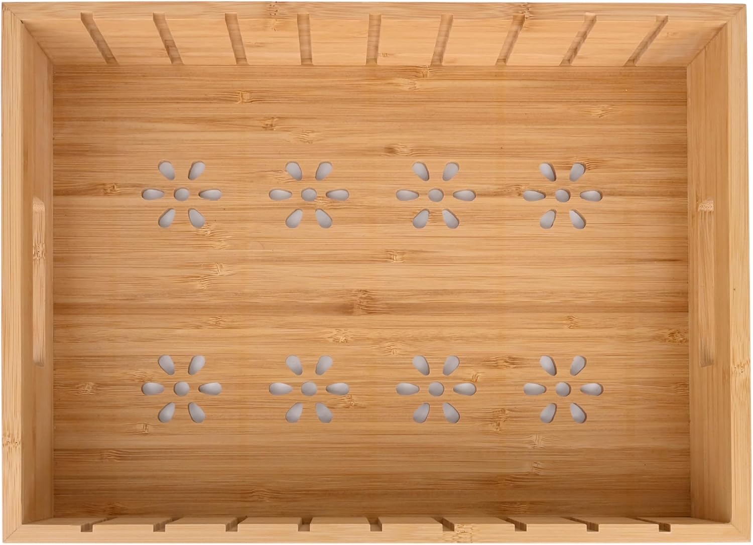 Natural Bamboo Storage Tray with 5 Custom Dividers, Deep Drawer Organizer for Kitchen, Small Cabinets, Home Office & Living Room - Image 5