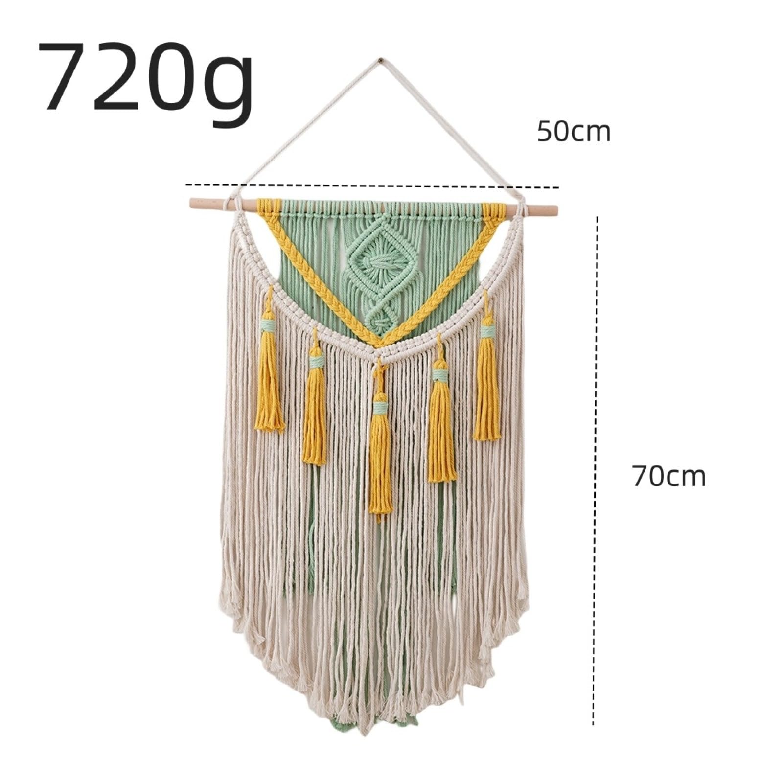 YHXBD Boho makrama wisząca na ścianę, ręcznie tkana bawełniana lina gobelin bohema kolorowy chorągiewki baner dekoracja ścienna do sypialni salonu, A-01, 50 x 70 cm