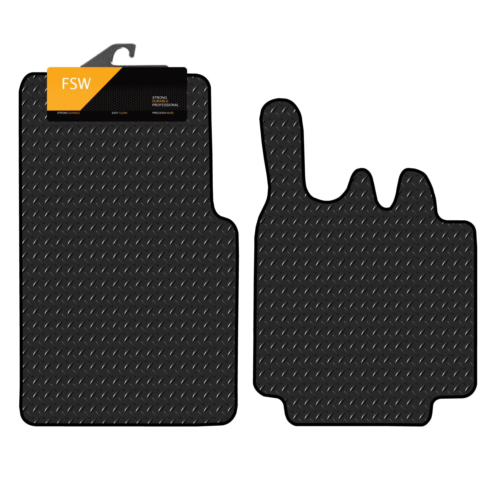 FSW - Tailored Mats - Fits SMART For Two 1998-2007 - Black Carpet - Anti Slip Mat - Non Slip Car Floor Mat, Fitted With Granulated Backing, Edged With Black Cloth Binding - View #2