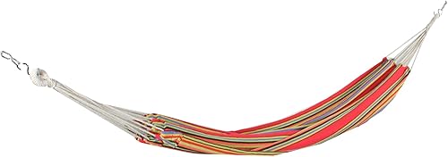 Northlight Hamaca brasileña única tejida a rayas rojas y amarillas de 77"