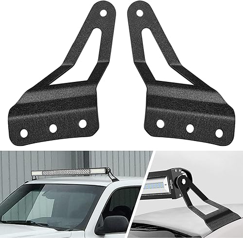 Nilight 2 soportes de barra de luz LED curvados de 52 pulgadas en la cabina superior del techo del parabrisas para Chevy Silverado Suburban