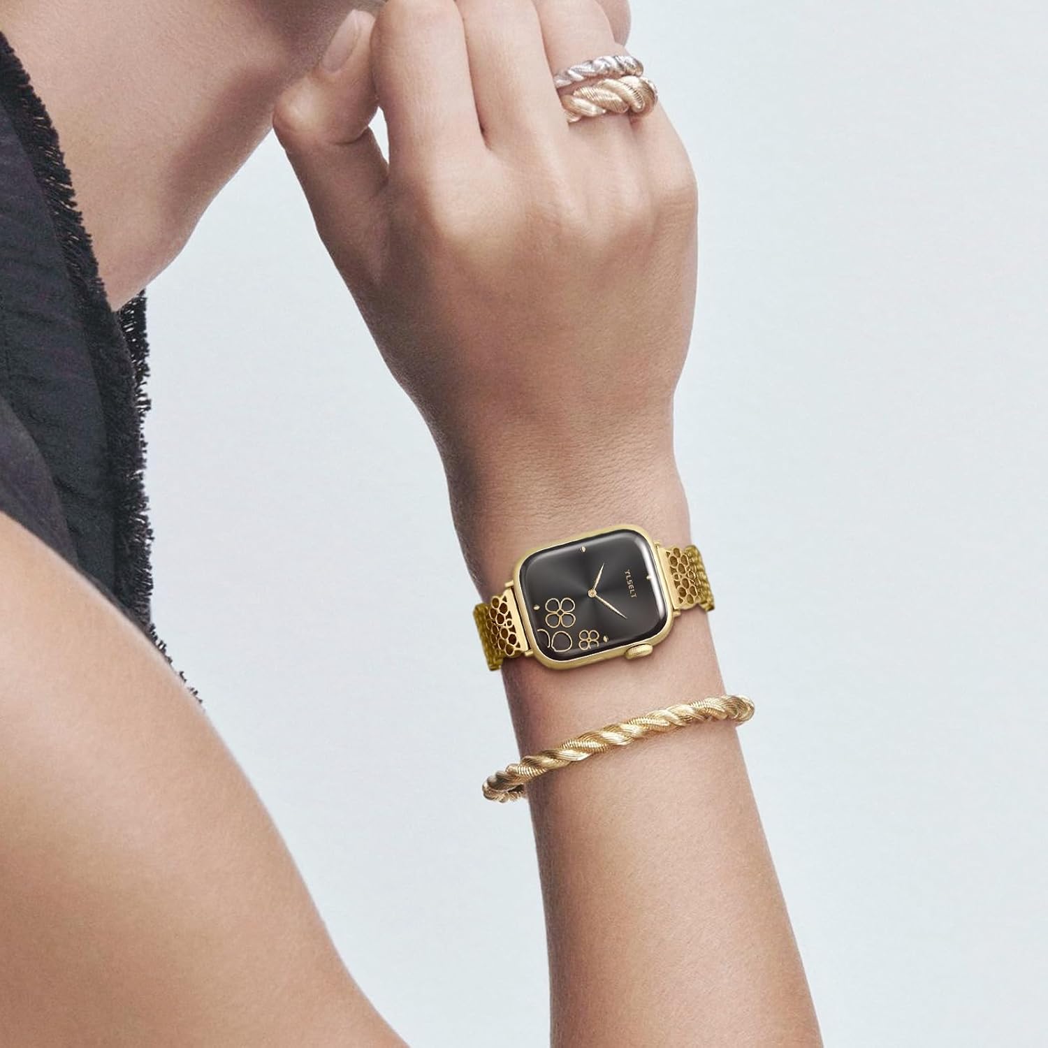 Metal Bands Compatible with Apple Watch 38mm 40mm 41mm 42mm 44mm 45mm 46mm 49mm for Women, Lucky Clover Bracelets Dressy Stainless Steel Strap for iWatch Series 11 10 9 8 7 6 5 4 3 SE Ultra - Image 6