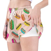 QUGRL Women's 2 in 1 Athletic Shorts with Pockets Quick Dry Running Shorts for Women Training Workout Sports Outdoor