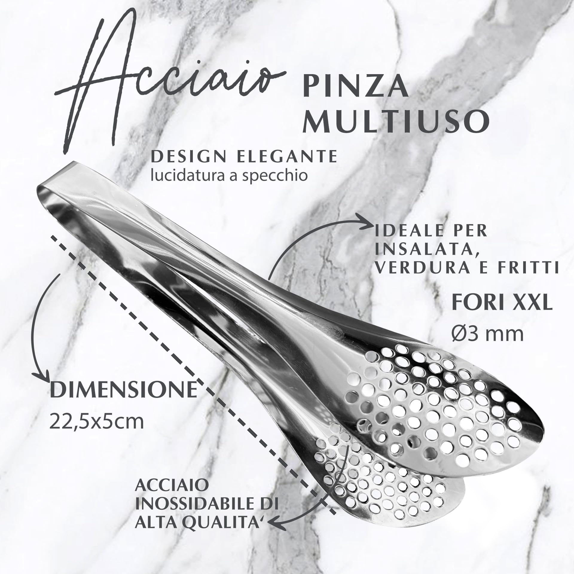 Pinza Da Cucina Fackelmann - Acciaio Inox 22.5x5.5 Cm - Foto 11