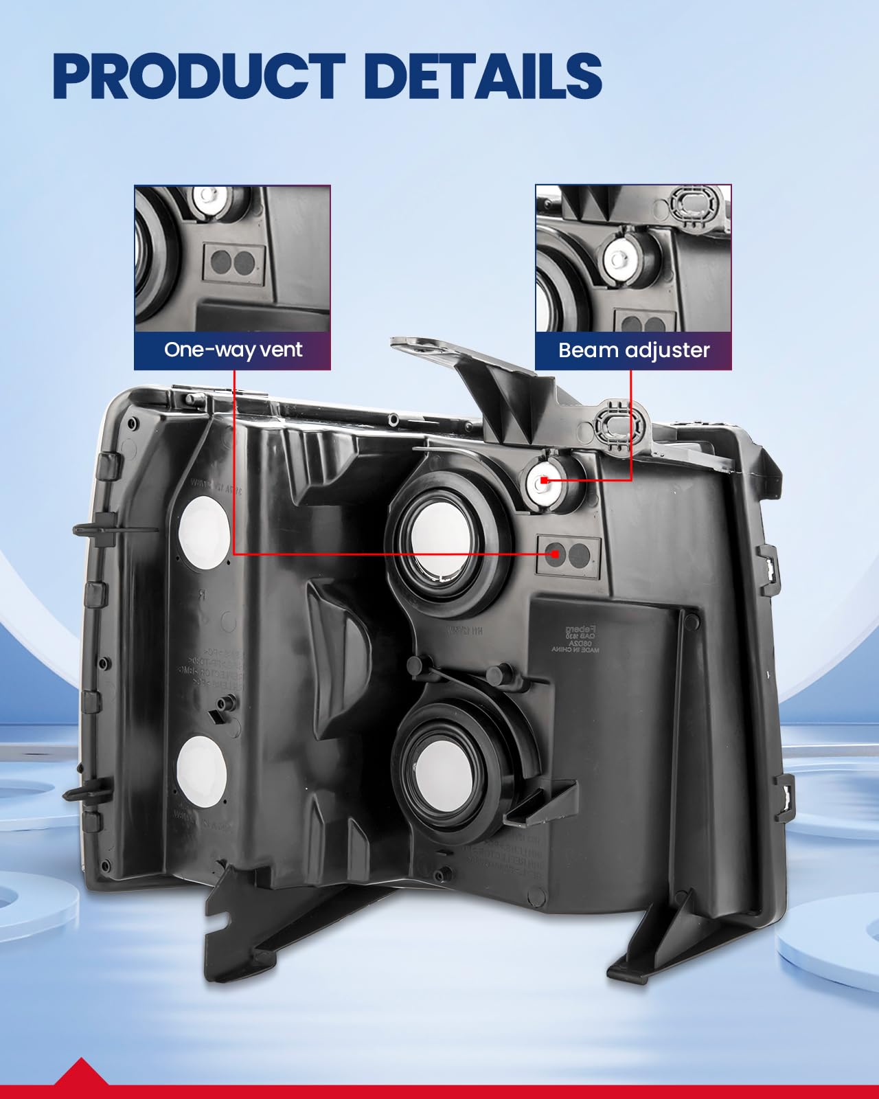 KAX Headlight Assembly for 2007-2013 Silverado 1500 Replacement 2007-2014 Silverado 2500HD 3500HD (Clear)