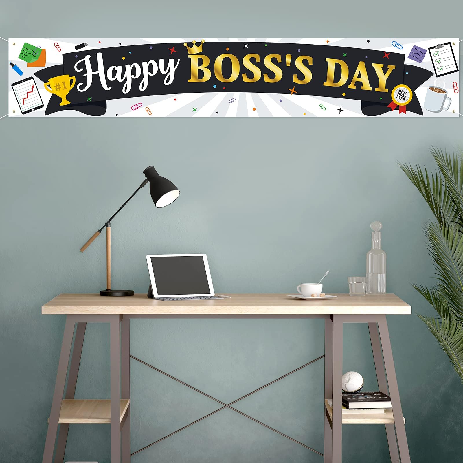 34PCS Boss Day Decorations Happy Boss's Day Banner Hanging