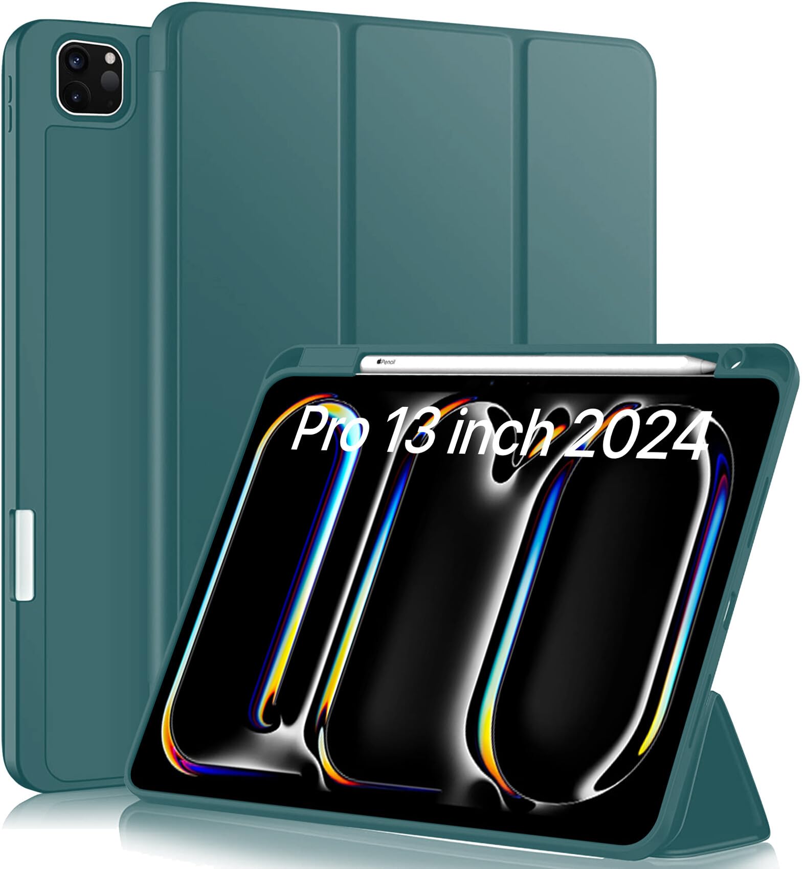 Robustrion Cover for iPad Pro 13 inch Cover Case (M4) with Pencil Holder, Case Cover for iPad Pro 13 inch 2024 [Auto Sleep Wake Support] - Dark Green (B0D42FY87T) Amazon Price History, Amazon Price Tracker