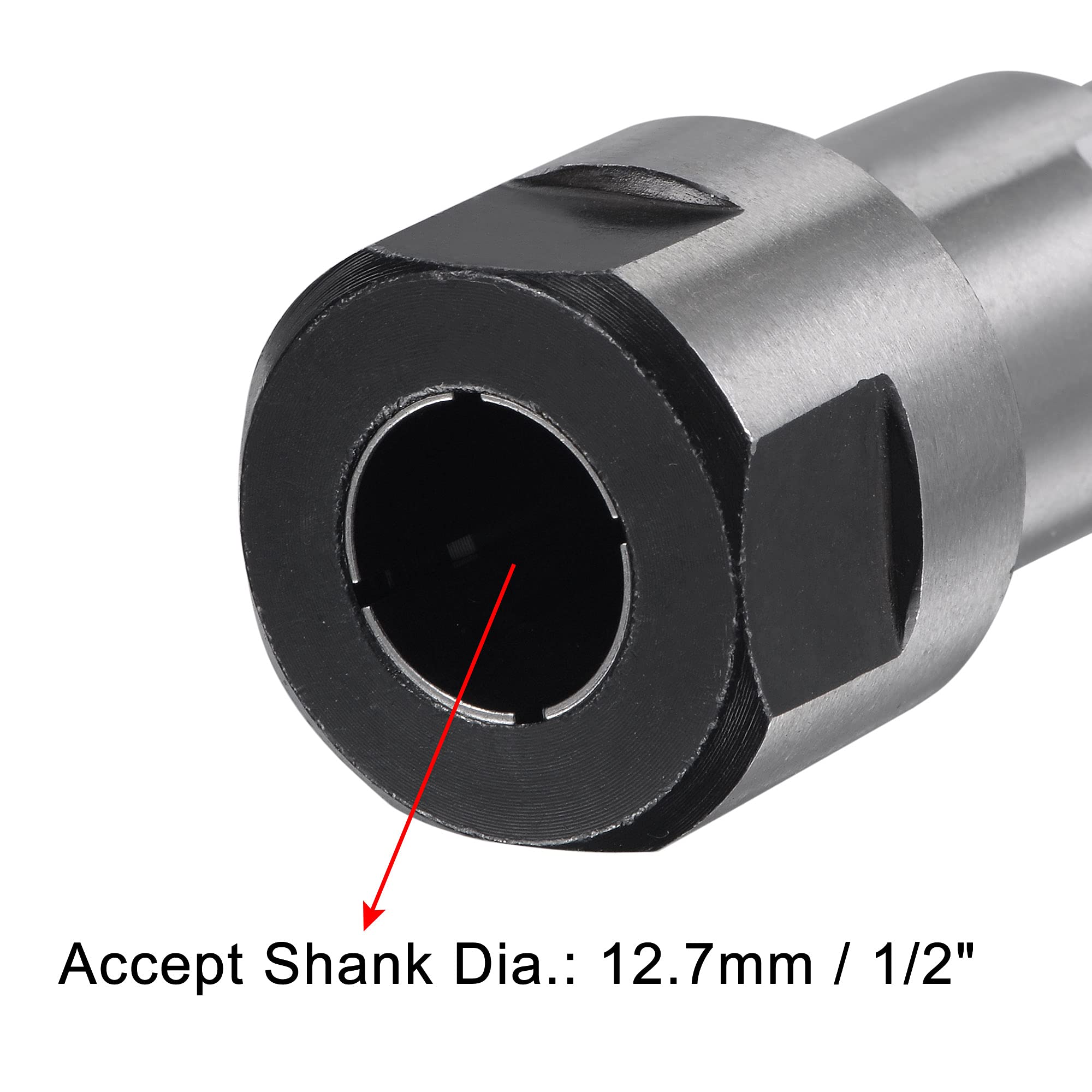 sourcing map Router Collet Extension Tige Convertisseur Adaptateur 8mm à 12.7mm (1/2") pour CNC Gravure Machine Travail Bois Fraisage Mèche
