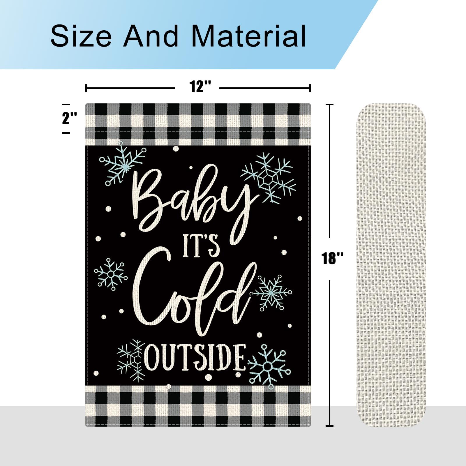 Bonhomme De Neige De Noël Snuggles Up Gnomies It's Cold Outside Drapeau