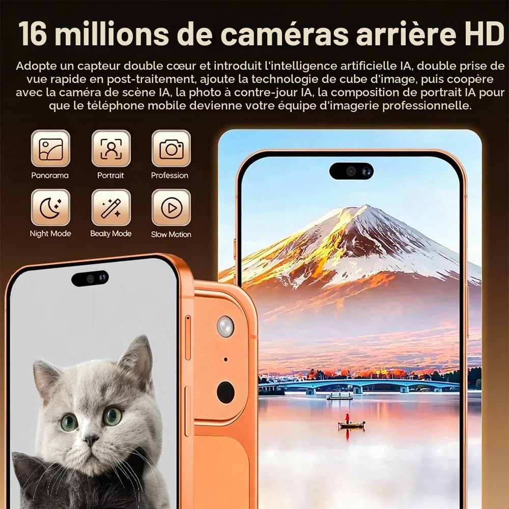 McMgc Téléphone Portable 4G Débloqué 6.6" Incell, 4Go+32Go Extensible 256Go, Batterie 5000mAh, Android 12, Double Caméra 13MP+16MP, Port Type-C (White)