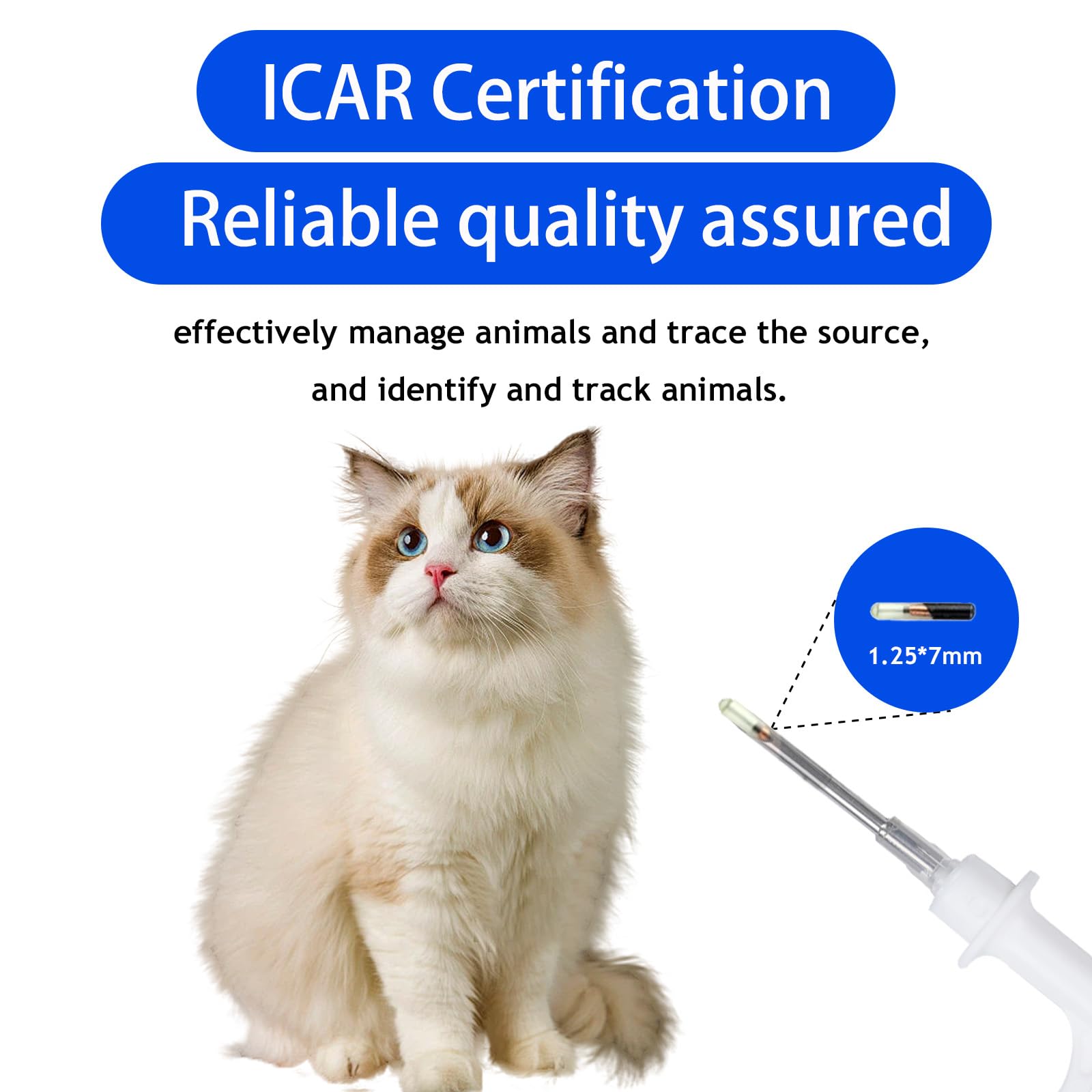 JINSHIGAO Pet Microchip EM4305 134.2KHz FDX-B 20Pack Dog Microchip Chip Syringe International Standard for Dogs (2.12x12mm 20 Pack)