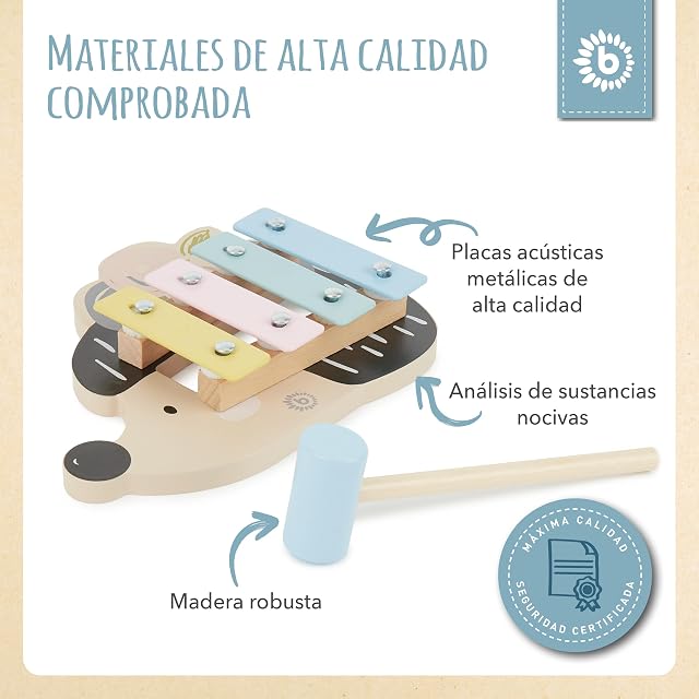 Foto 5 de 7 de Bieco Igel Xilófono Bebé Pastel - Instrumentos Musicales para Niños +1 Año - Educación Musical Temprana