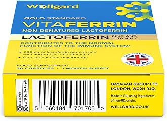 Wellgard Vitaferrin – Triple Action Immune Supplement Colostrum Lactoferrin, Zinc & Vitamin C, Immunity Supplement, 30 Capsules