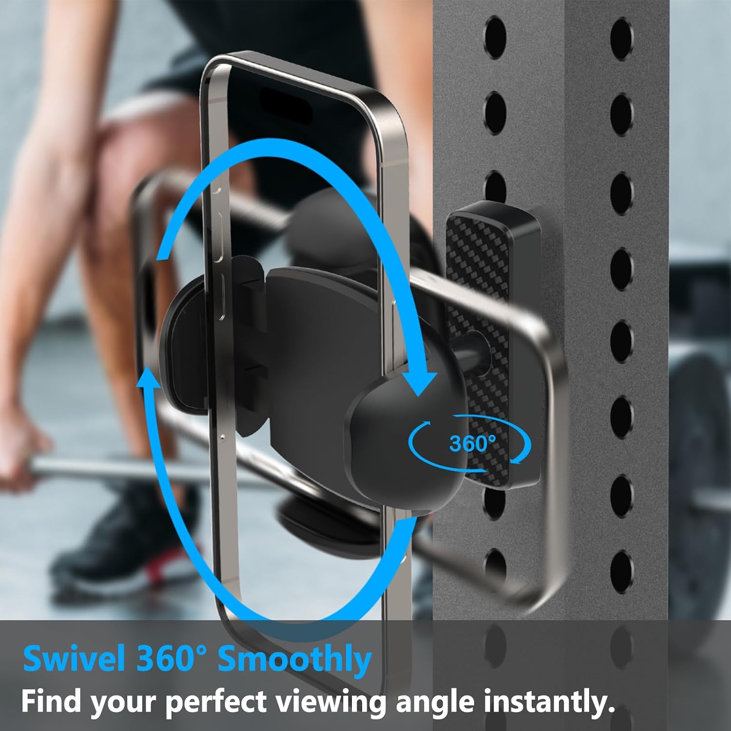 TONDA Gym Magnetic Phone Holder【Strong Magnets】 360 Adjustable Magnetic Phone Mount, Phone Tripod Holder Gym Accessories for Women Men Workout Essentials for 4-7" Smartphones
