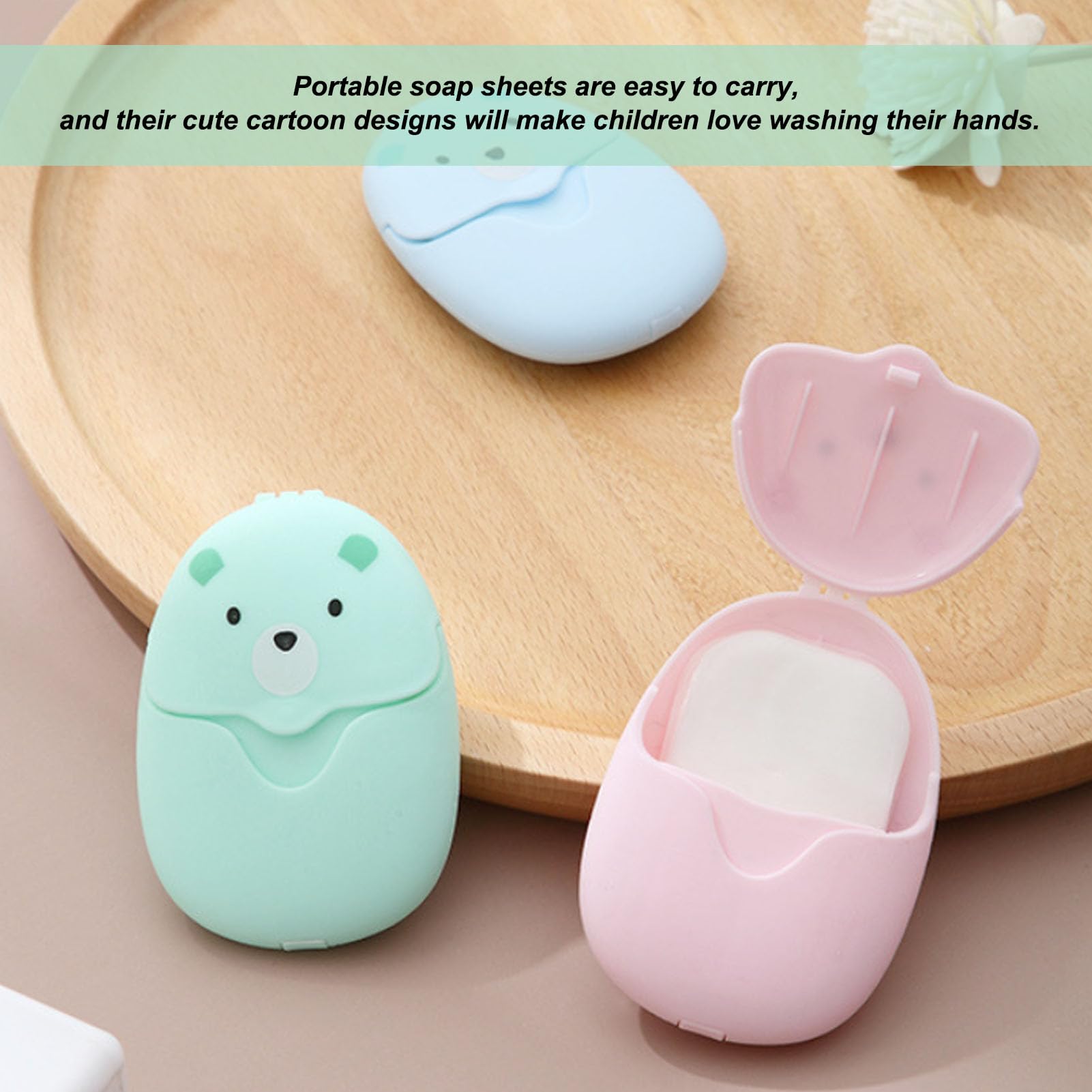 Savon en Papier Jetable 6 Boîtes Feuilles de Savon Portable pour Voyage Randonnée