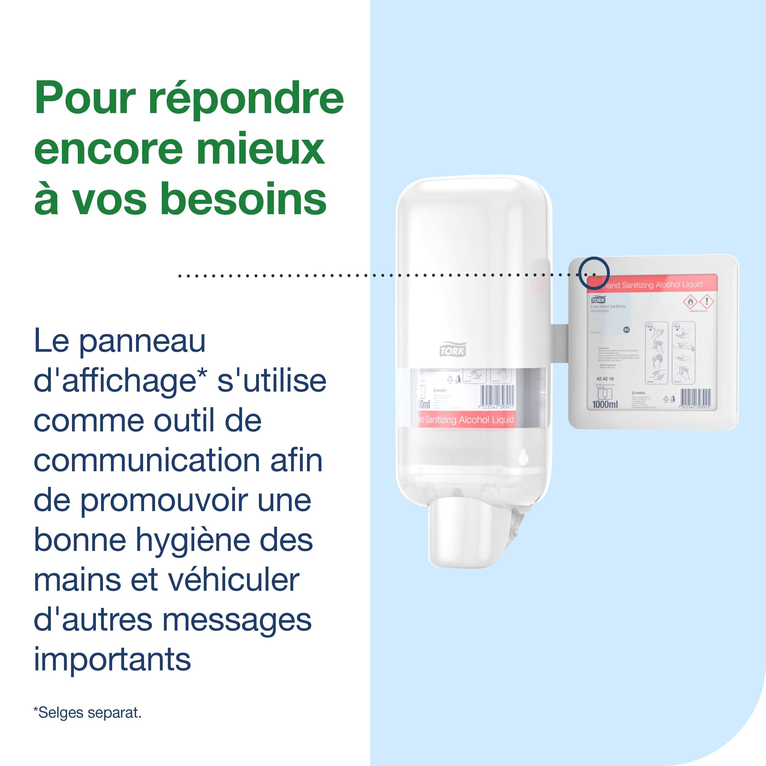 Tork Distributeur de Savon et de désinfectant Blanc S4, consommables Mousse, Liquide et Gel, Gamme Elevation, 564500