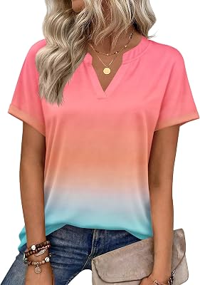 Zeagoo Womens Tops Short Sleeve Summer V Neck Shirts Work Blouses Business Outfits Fashion Clothing