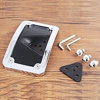 Vista 6 de Soporte de montaje de placa de matrícula curvada negra para Harley 3 agujeros de montaje (cromo)