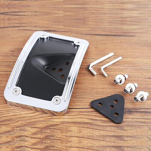 Miniatura 6 de Soporte de montaje de placa de matrícula curvada negra para Harley 3 agujeros de montaje (cromo)