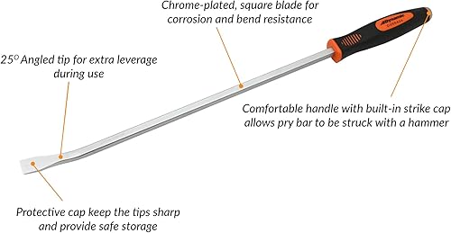 Miniatura 2 de Juego de barra de palanca de 3 piezas, construcción resistente, tapa golpeante incorporada, puntas en ángulo para un apalancamiento adicional