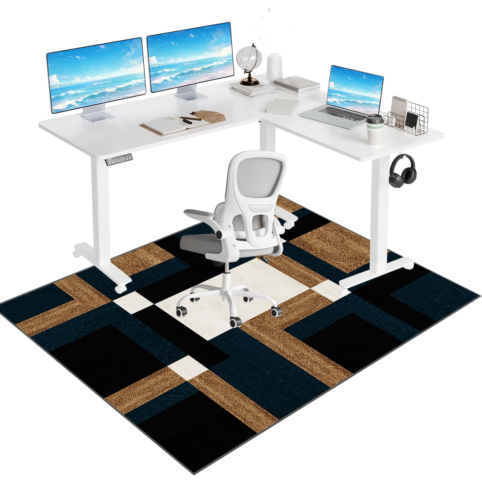Office Chair Mat for Hard Wood Floors, Heavy Duty Anti-Slip Hardwood Floor Protector Rug, Carpet Protector Mat Easy Clean, Gaming Chair Mat for Carpet Floors, Desk Chair Mat for Carpet 160 x 200 cm โ image 1