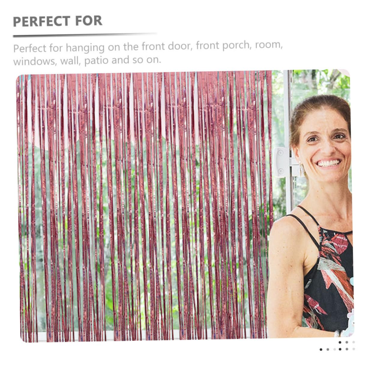 Unomor 2pcs Fringe Curtain Streamer Tinsel Backdrop for Engagement Party Decorations