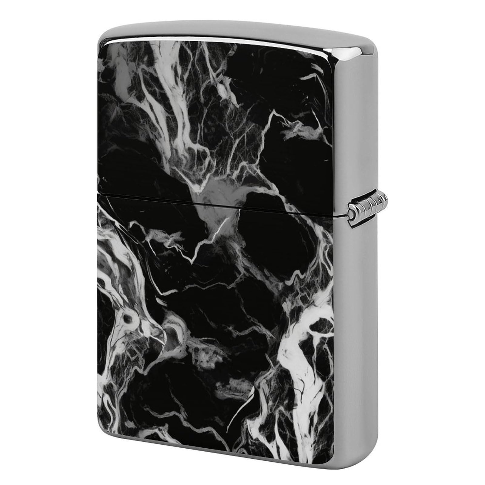 Black and White Marble Lighter Case for Men, Personalized Lighter Cover for Valentine's Day Gifts, Flip-Top Lighters Shell for Outdoor, Portable Lighters Protective Sleeve