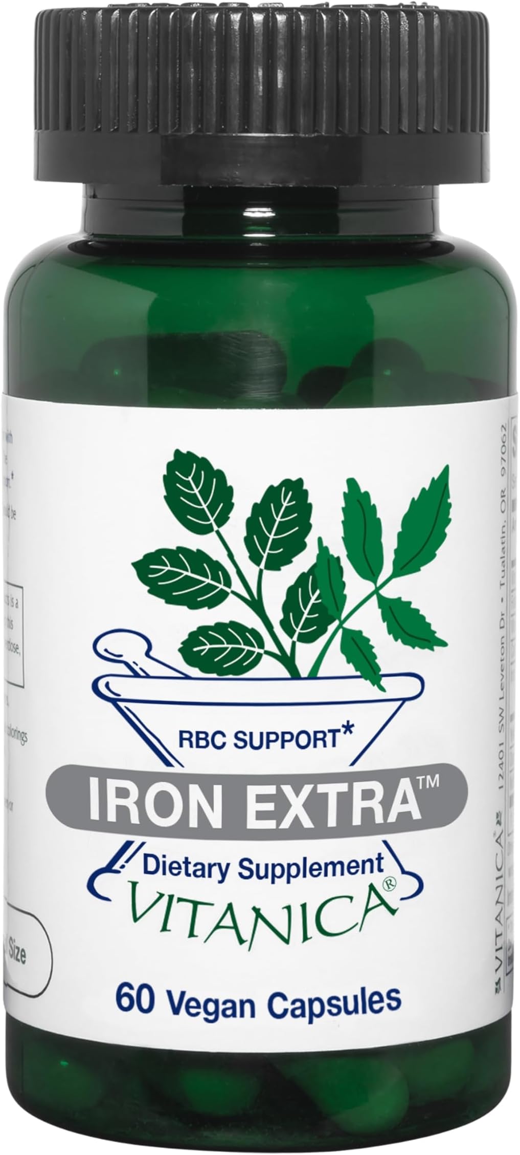 Iron Extra, Iron Supplement Enhanced Absorption with Vitamin C 500mg, Methylfolate 400mcg, B12 Vitamin 500mcg, Calcium, Yellow Dock, Dandelion Root & Nettle Leaf Extract, Vegan, 60 Capsules