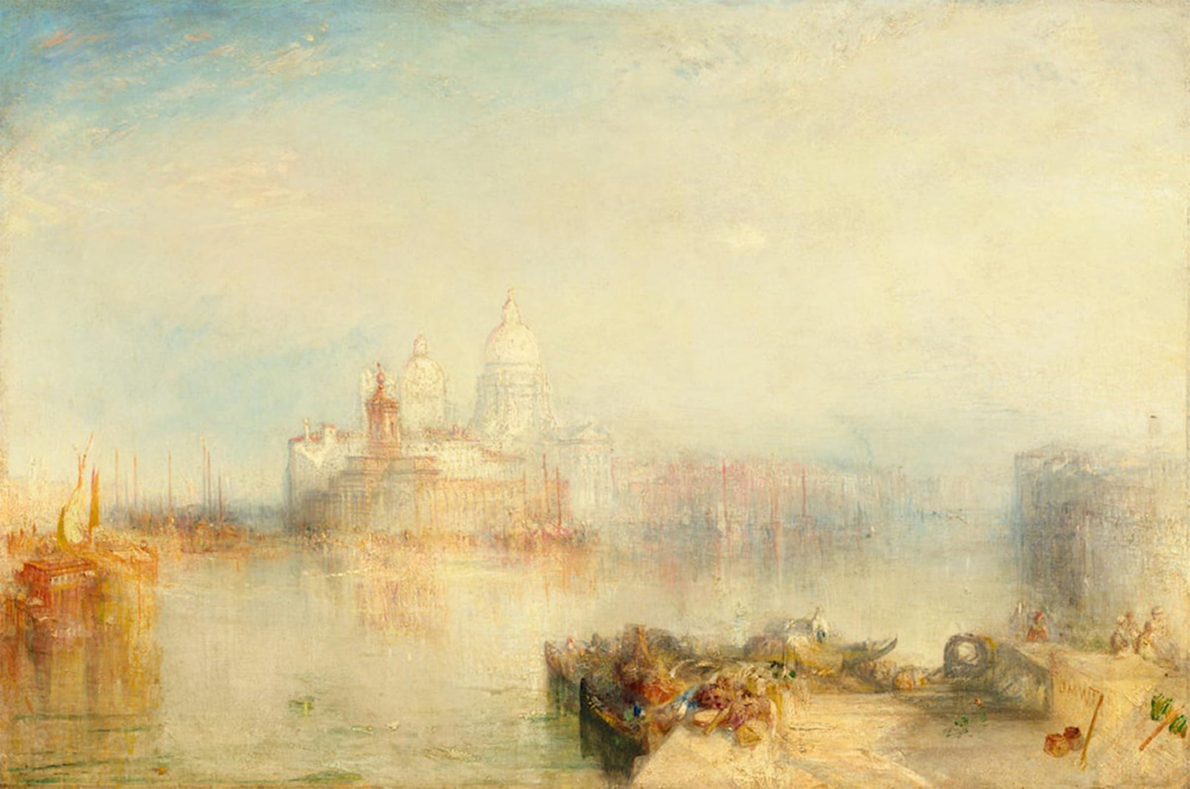 SERENDIPITP Abstract Painting Mural Print Picture Wall Decor Painting la Dogana e Santa Maria Della Salute Mallord William Turner Vintage Wall Artwork for Home Decor 60x90cm