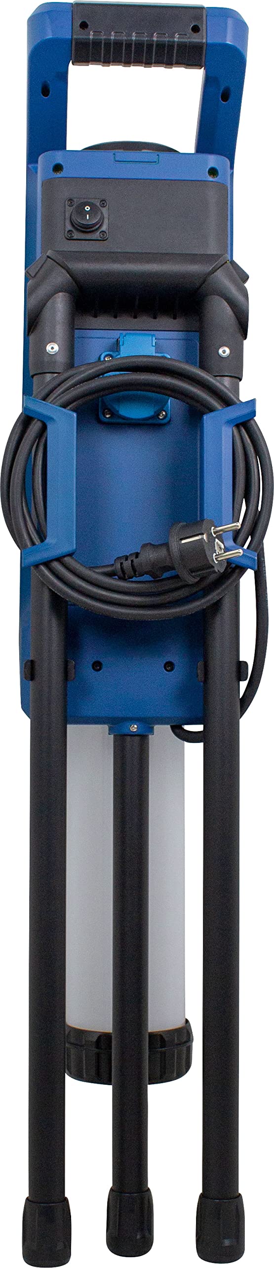 as - Schwabe CENTRA 360° LED Lichtsäule 70 W, 7000 Lumen - mobiler Tower Baustrahler 135 cm - 1,8 m Kabel mit Stecker - Arbeitsleuchte klappbar - zusätzliche Schutzkontaktsteckdose - IP44, 46373