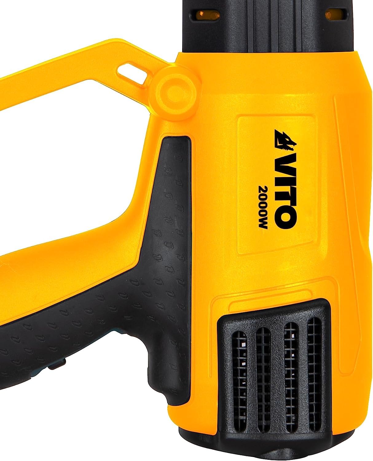 VITO VIPAQD2000 Pistolet na gorące powietrze 2000 W do 50 do 650 °C cyfrowy wraz z zestawem dysz w walizce – 3 ustawienia temperatury, dmuchawa gorącego powietrza, szybkie nagrzewanie do usuwania