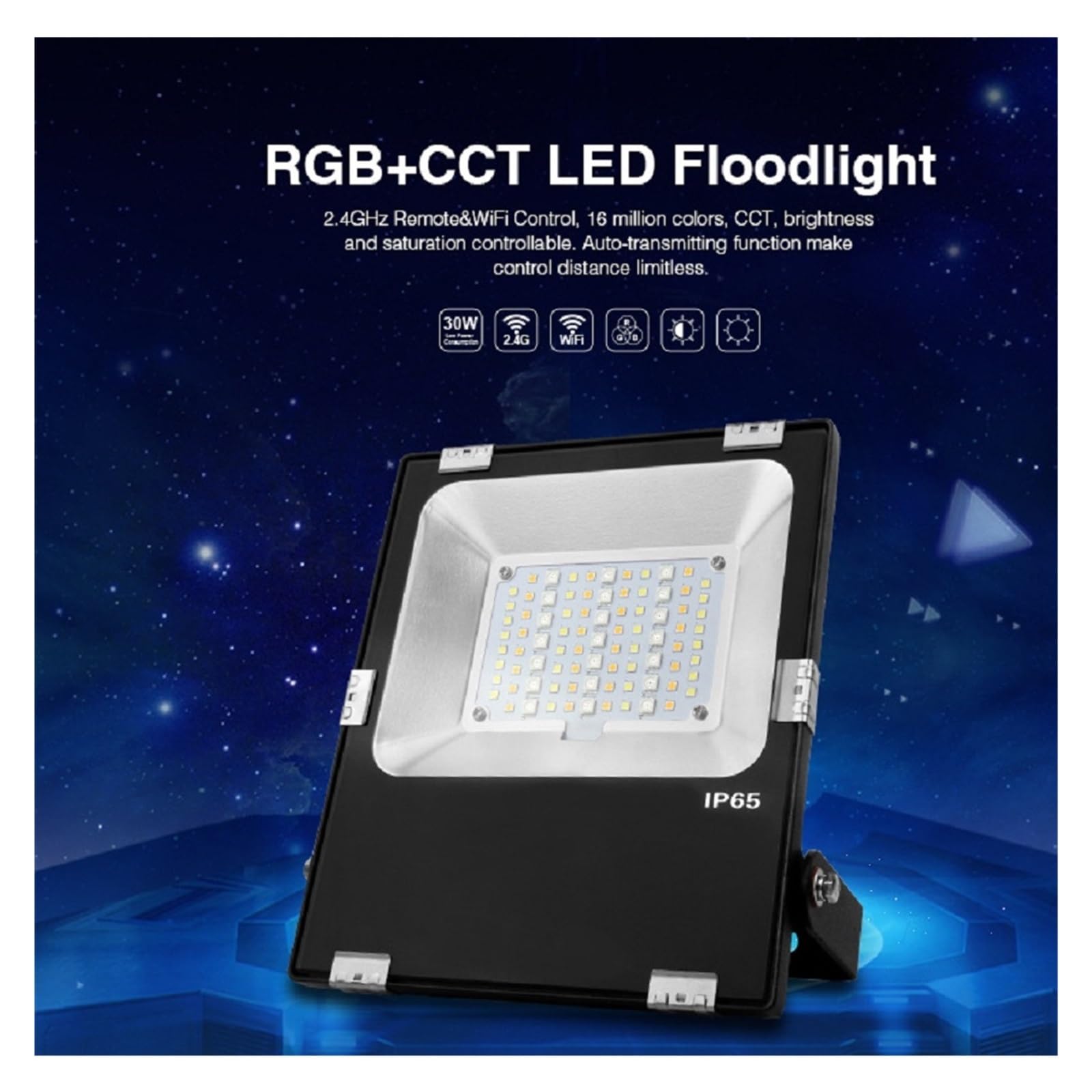 30W RGB CCT AC86-265V Smart LED Proiettore Impermeabile Esterno 2.4G Wireless WiFi APP Controllo Vocale(FUTT03 with WL Box)