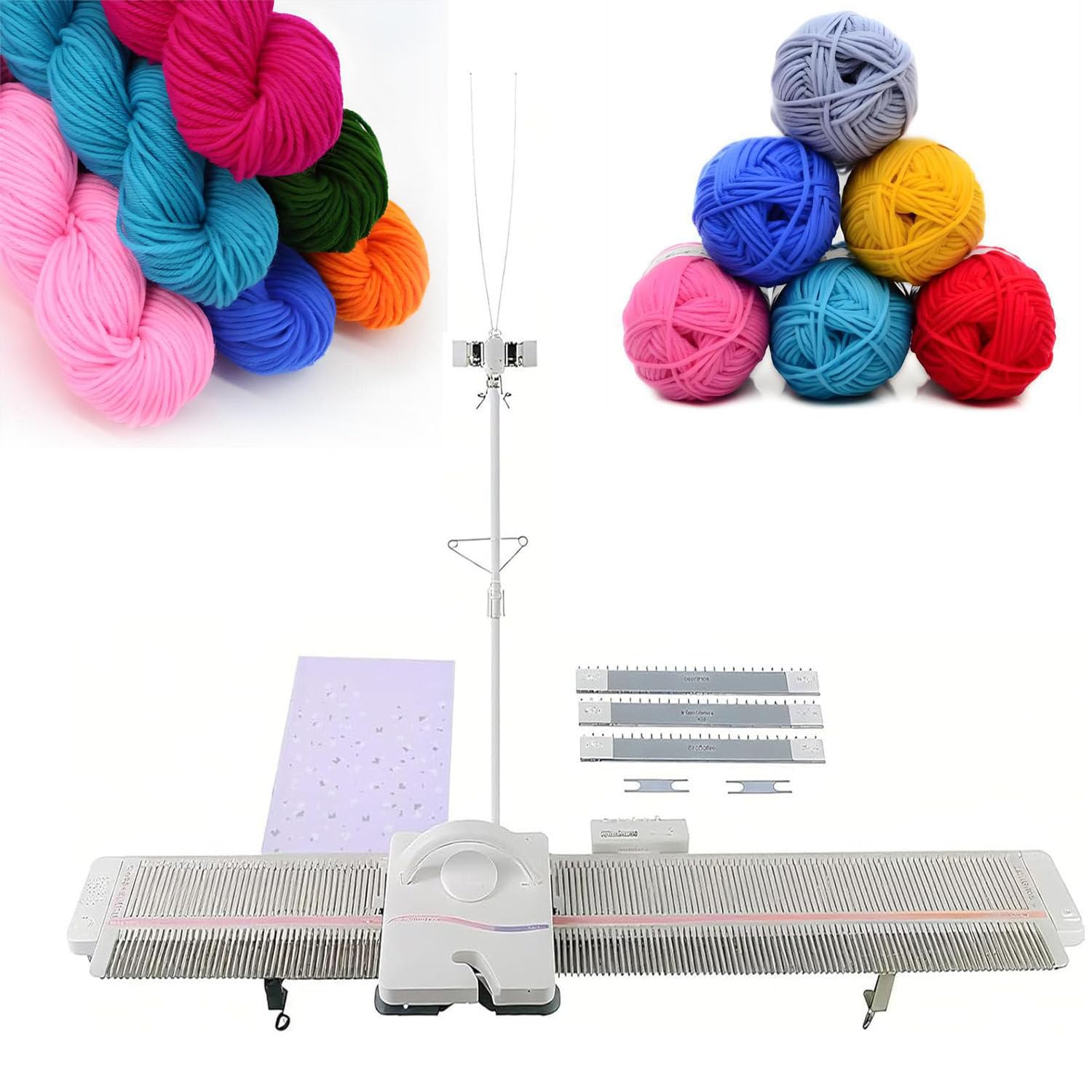 GTANND LK150 Knitting Machine,150 Stitches 6.5 Mm Medium Gauge Domestic Knitting Machine Set With Accessories,For Medium-Weight To Super-Bulky Yarns