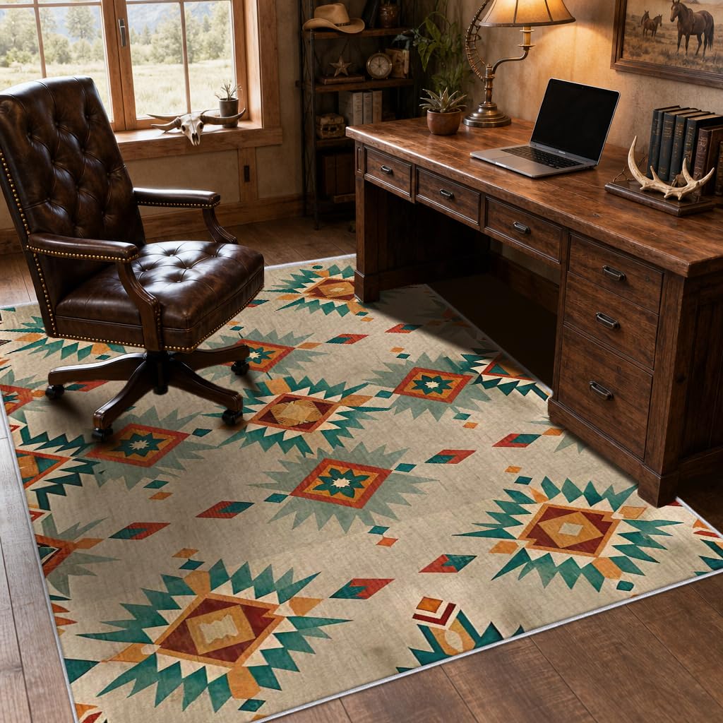 Tapis Azteque Salon Chambre Interieur Carré 200x200 cm