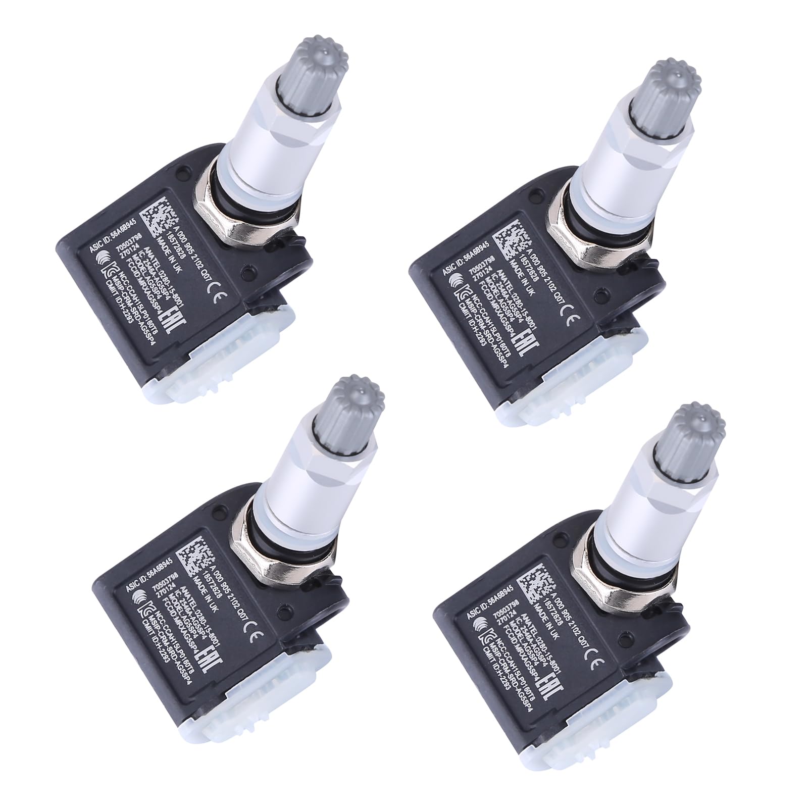 4 sensores de presión de neumáticos TPMS compatibles con Mercedes-Benz W213 S213 C238 A238 A000009052102 Sistema de control de presión de neumáticos