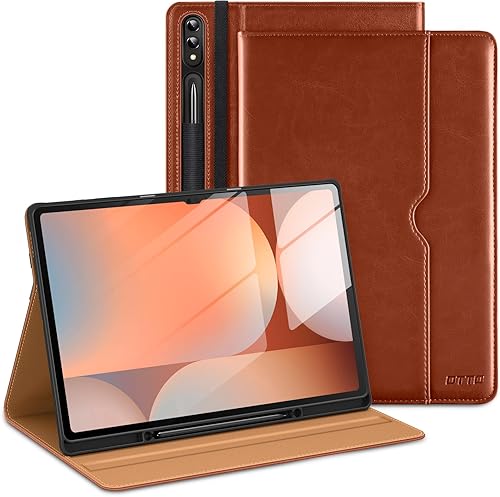 DTTO Funda de piel prémium con soporte para Samsung Galaxy Tab S10 Ultra  S9 Ultra  S8 Ultra 202420232022, con soporte para bolígrafo S para tablet