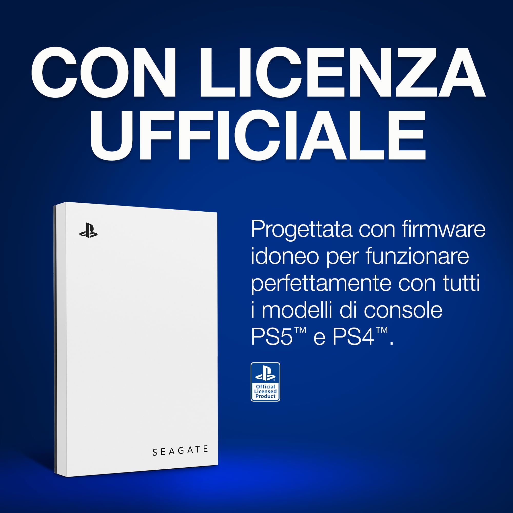 Seagate Game Drive PS4/PS5 2TB Hard Drive External Hard Drive 2.5" USB 3.0 Bianco Codice Modello STLV2000201