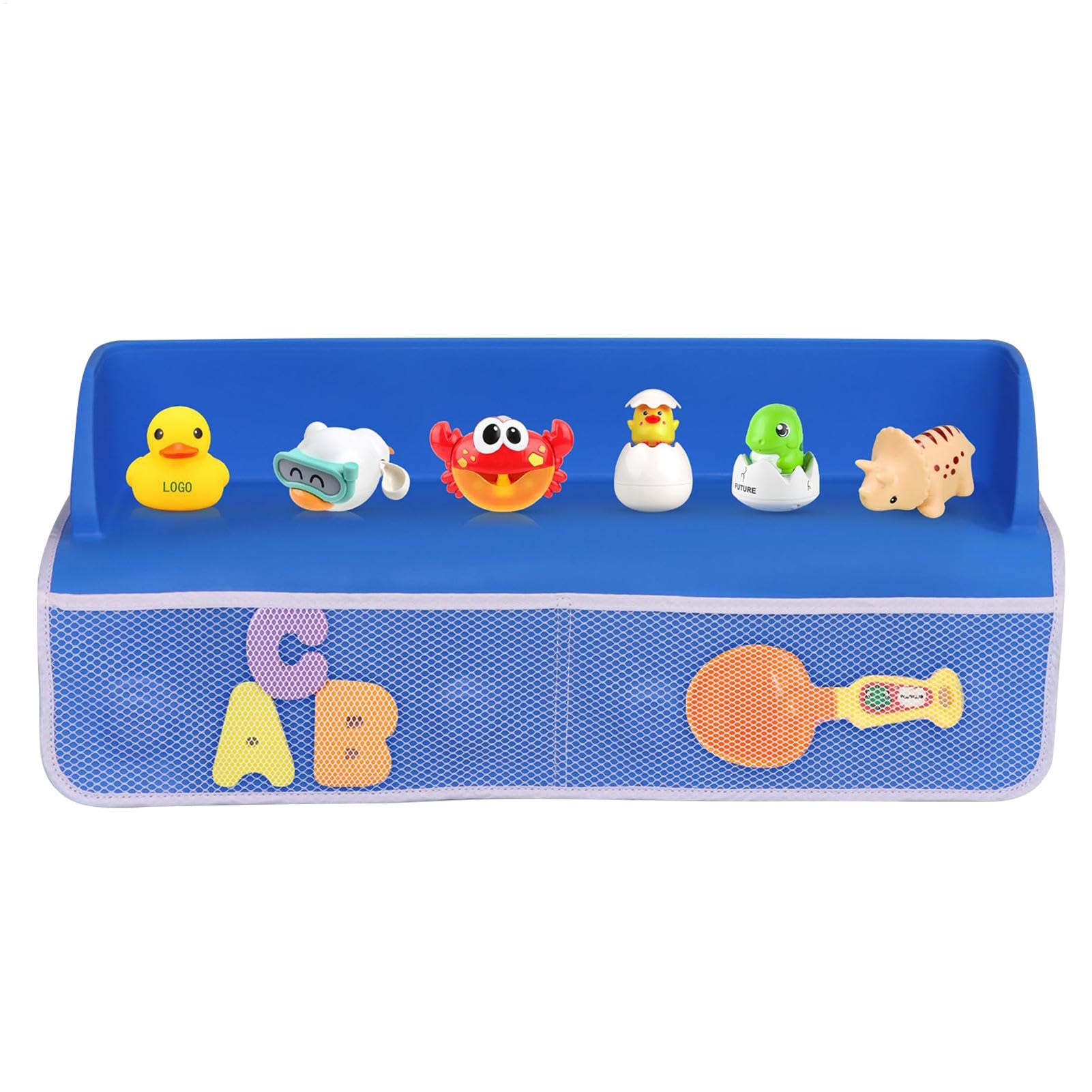 Paraspruzzi per vasca da bagno, mensola da, organizer per vasca da | bagno | Esclusivo ripiano per vasca da bagno, robusto contenitore per giocattoli e organizer per bambini con in
