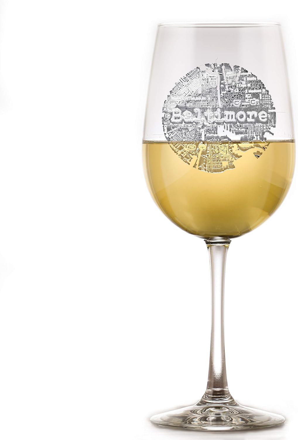 Street Maps Rocks Glassware, Hometown City Etched Wine Glasses - Set Of 2