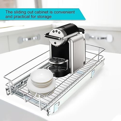 Vista 43 de Organizador de gabinete extraíble de 17 pulgadas de ancho x 22 pulgadas de profundidad, cajones deslizantes para organizadores de cocina