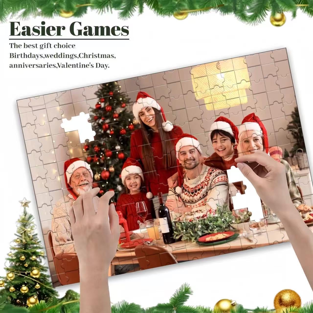Custom 500 Piece Puzzles for Adult Personalized Puzzle from Your Own Photos Customized Picture Jigsaw Puzzle Gift for Christmas Wedding Birthday Family (500 Horizontal)